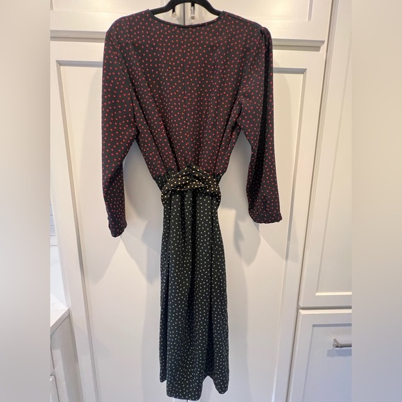 Zara Woman Polka Dot Wrap Dress. Size XL. EUC. Like New. Long Sleeve. Midi. - Picture 7 of 8
